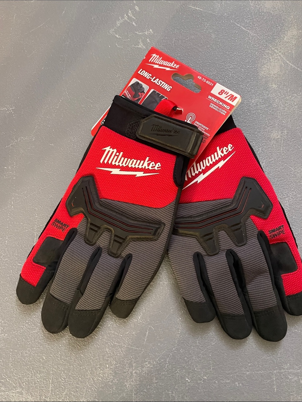 Red & Gray Wrecking Work Gloves - Touchscreen Compatible